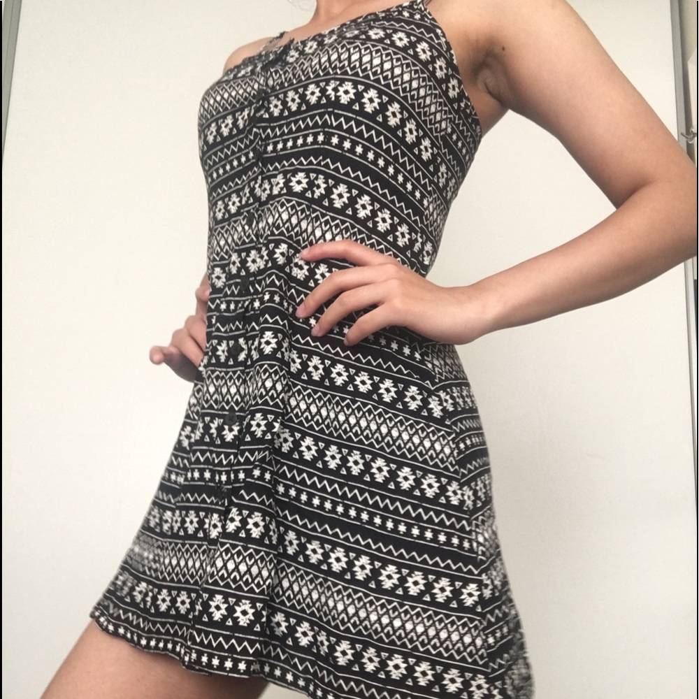 Black&white H&M short spaghetti strap dress